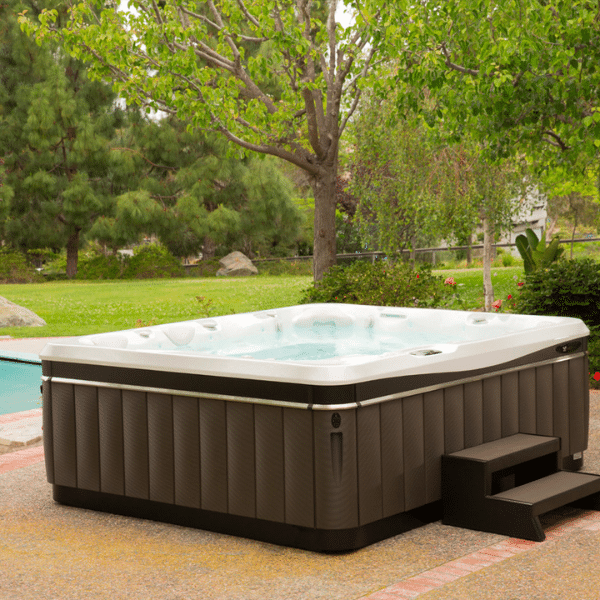 Collage of round, rectangular, and inflatable above ground pools